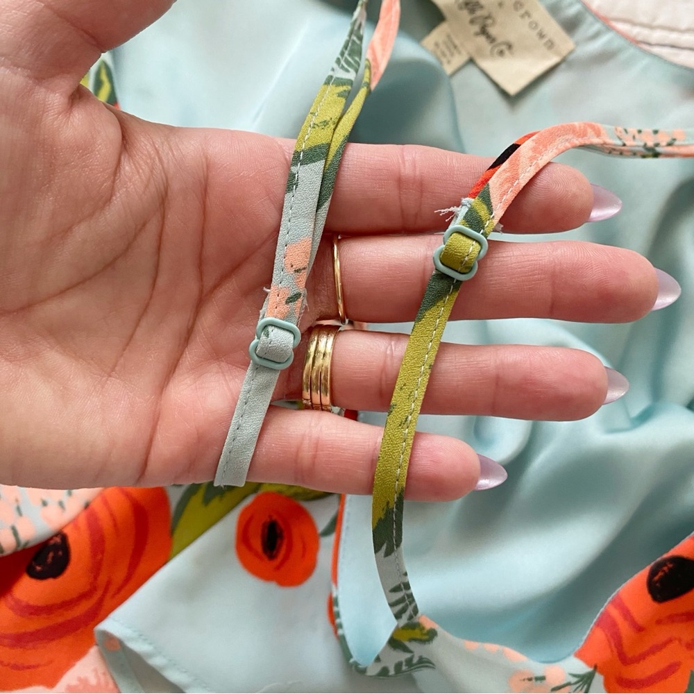 Anthropologie Paper Crown + Rifle Paper Co. Poppy Field Dress RARE size Large - Picture 5 of 11